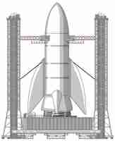 Vetor grátis vetor de lançamento de cosmódromo e foguete