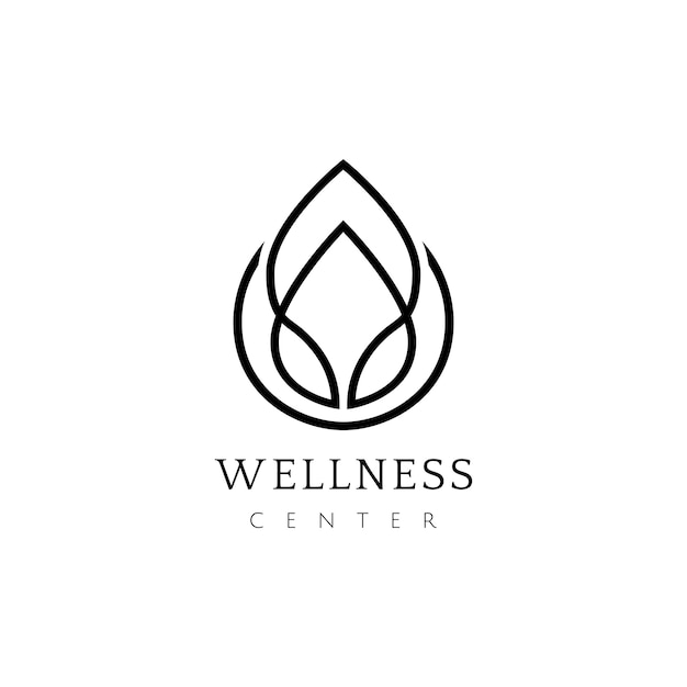 Vetor grátis vetor de logotipo de design de centro de bem-estar