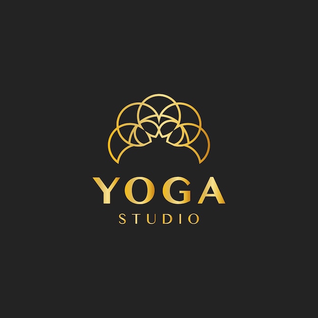 Vetor grátis vetor de logotipo de design de estúdio de ioga