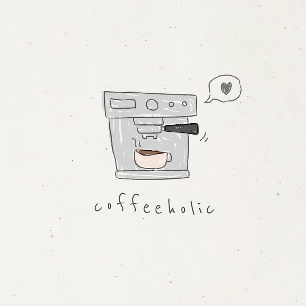 Vetor de máquina de café estilo doodle
