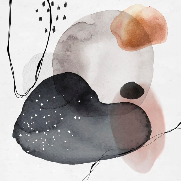 Vetor de modelo de anúncio social de círculos abstratos coloridos em aquarela