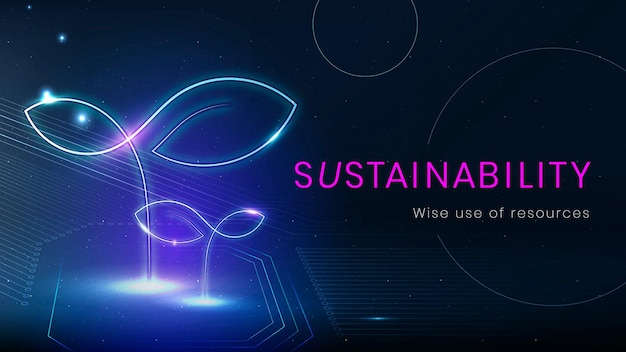 Vetor de modelo de banner de tecnologia de ambiente de sustentabilidade