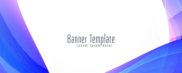 Vetor de modelo de design de banner ondulado bonito e elegante