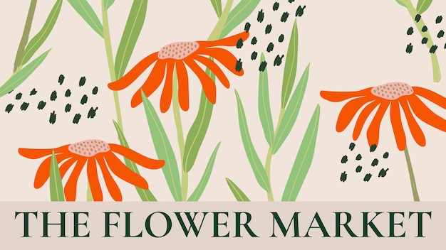 Vetor de modelo de mercado de flores para banner de blog