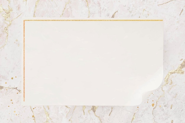 Vetor de moldura dourada de retângulo em branco