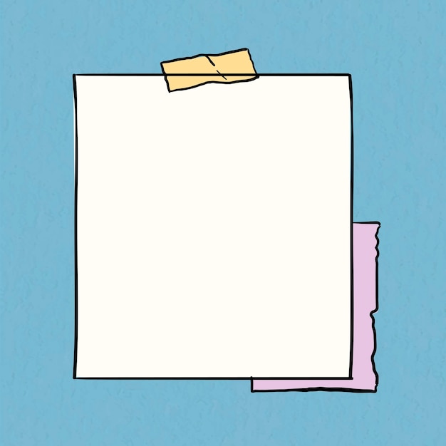 Vetor de nota de adesivo em fundo azul pastel