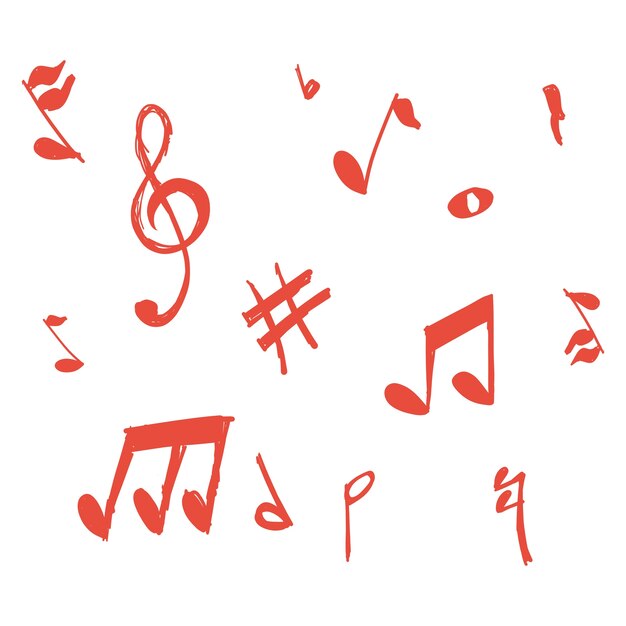 Vetor de notas musicais doodle