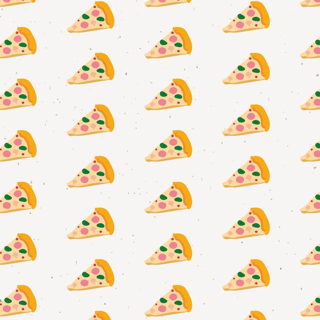 Vetor grátis vetor de padrão perfeito de pizza doodle