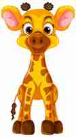 Vetor grátis vetor de personagem de desenho animado de girafa