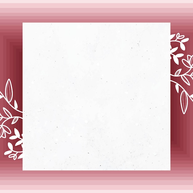 Vetor grátis vetor de quadro floral quadrado vermelho