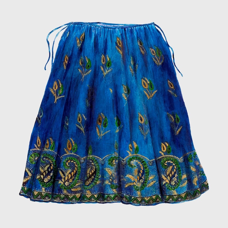 Vetor grátis vetor de saia azul vintage, remix de arte de ann gene buckley