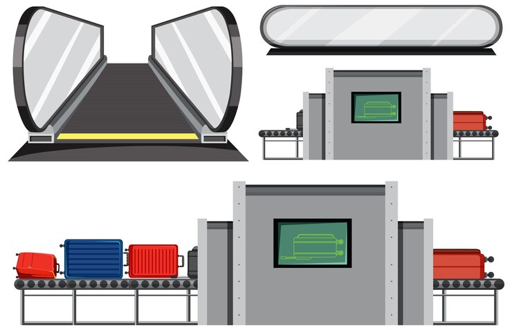Vetor grátis vetor de scanner de bagagem de aeroporto