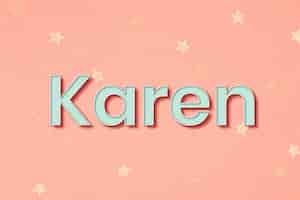 Vetor grátis vetor de tipografia de nome feminino karen