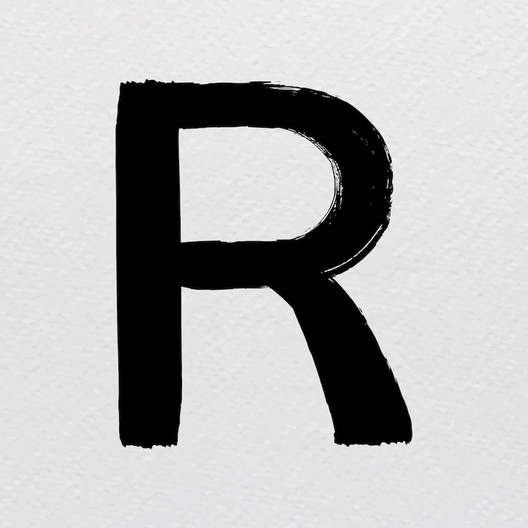 Vetor grátis vetor de tipografia de pincelada letra r