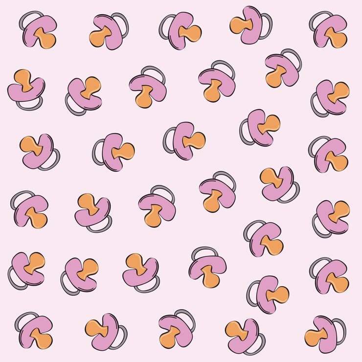 Vetor grátis vetorial, seamless, padrão, cor-de-rosa, bebê, chupeta