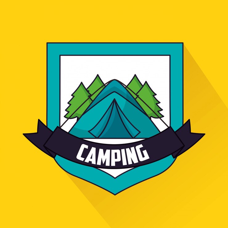 Vetor grátis viagem de acampamento em estilo simples