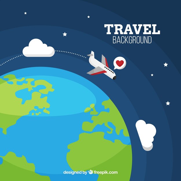 Viagem de plano de fundo com avião