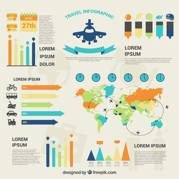 Vetor grátis viagem elementos infográfico