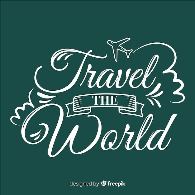 Vetor grátis viajar o mundo lettering