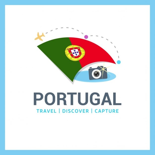 Vetor grátis viajar para template logo portugal