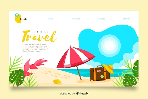 Viaje pela página de destino do mundo