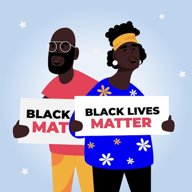 Vetor grátis vidas negras importam com cartazes