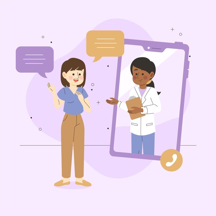 Vetor grátis videocalling com terapeuta