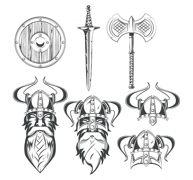 Vikings warriors conjunto de desenhos
