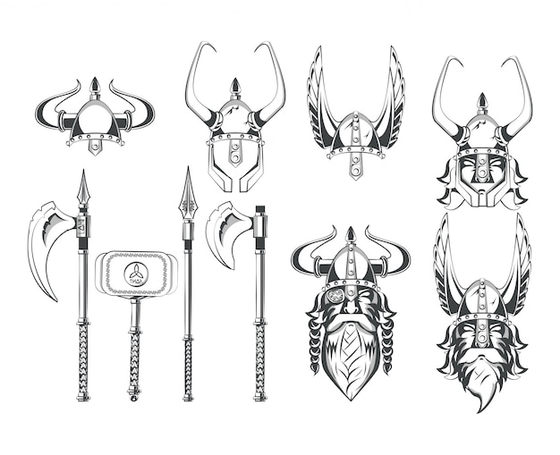 Vikings warriors conjunto de desenhos