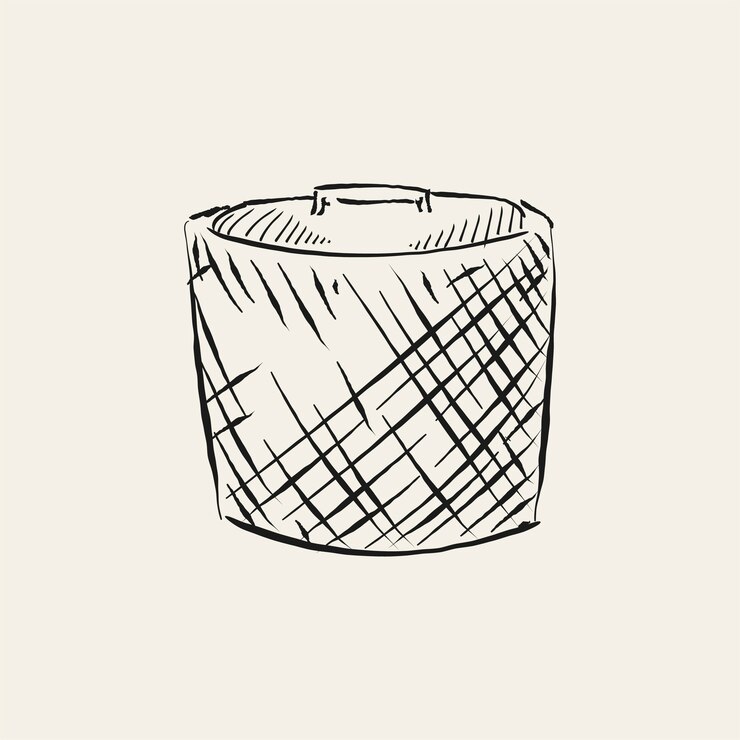 Vetor grátis vindima, ilustração, de, um, cesta