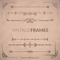 Vetor grátis vintage frame set ornamental