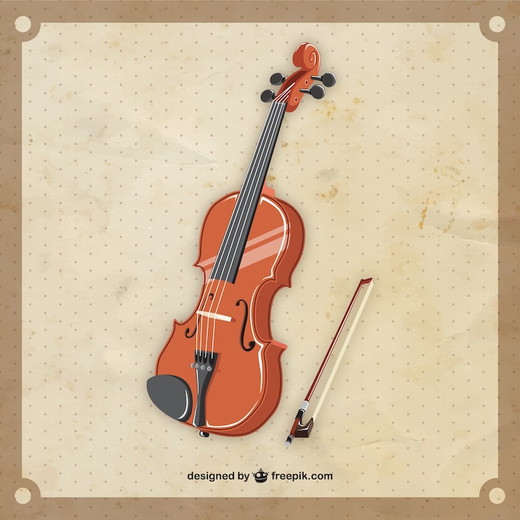 Vetor grátis violino retro no estilo realista