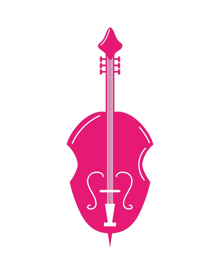 Vetor grátis violino rosa instrumento musical