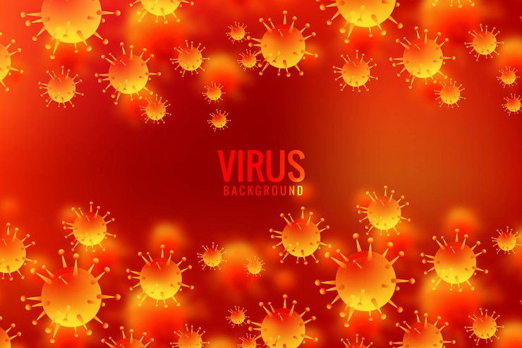 Vetor grátis vírus e bactérias para fundo de germes de alergia