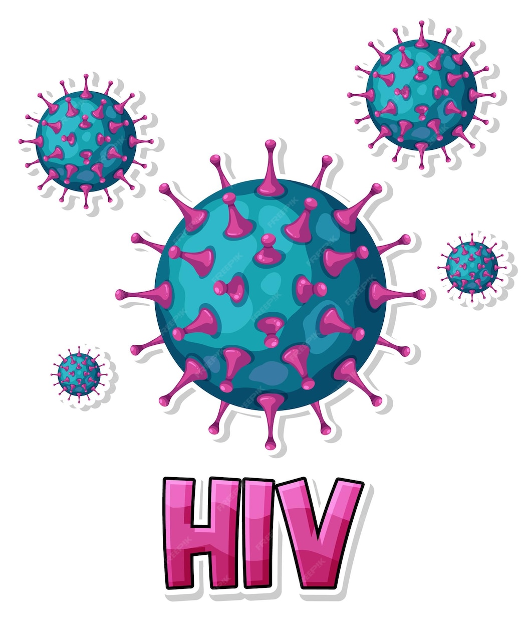 V rus hiv em fundo branco vetor gr tis