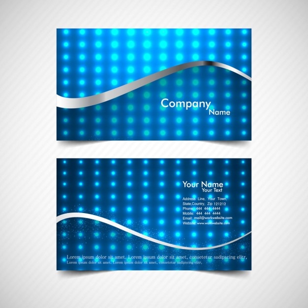 Visiting card pontos com luz azul