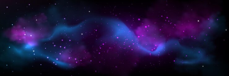 Vetor grátis vista de galáxia de espaço abstrato com nuvem rosa azul