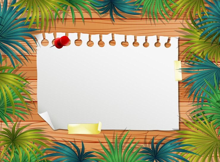 Vetor grátis vista superior do papel em branco na mesa com elementos de folhas