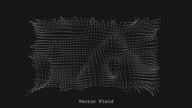 Visualização de campo magnético ou de gravidade cenário de matriz de setas abstratas