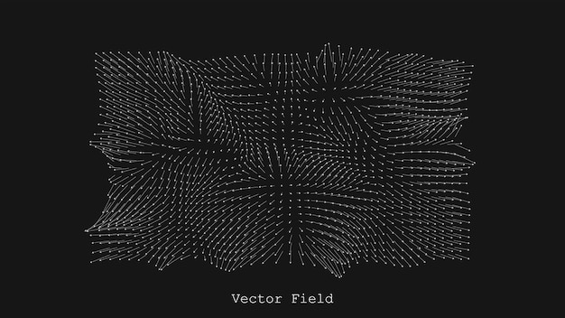 Visualização de campo magnético ou de gravidade Cenário de matriz de setas abstratas