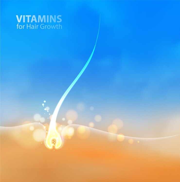 Vetor grátis vitamina para o crescimento do cabelo.
