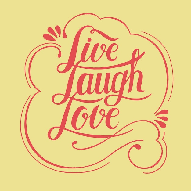 Vetor grátis viva riso amor tipografia design ilustração