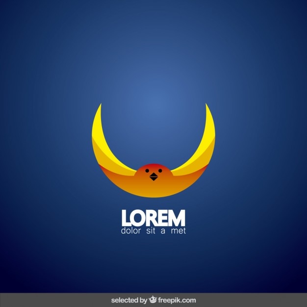 Vetor grátis voando laranja logotipo do pássaro