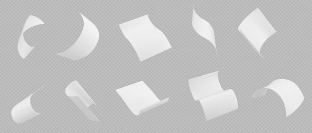 Vetor grátis voar folha de papel branco cair vetor de página de documento