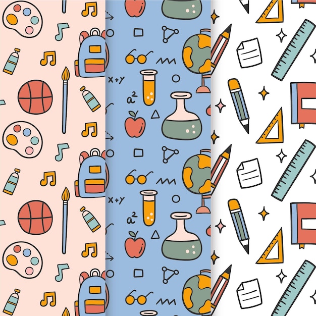 Volta para escola evento conjunto padrão