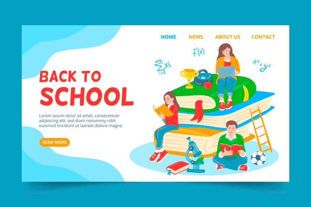 Voltar para o modelo de página de destino da escola