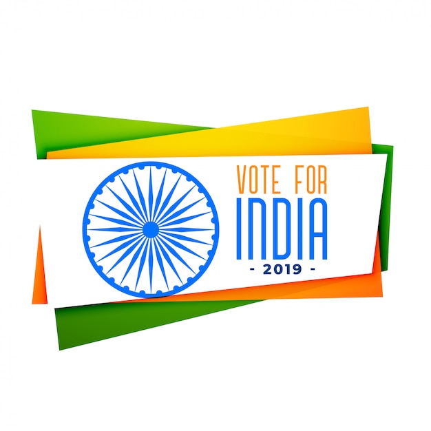 Vetor grátis vote india banner na cor tri