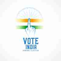 Vetor grátis voto para a índia eleições gerais fundo celebrar a democracia