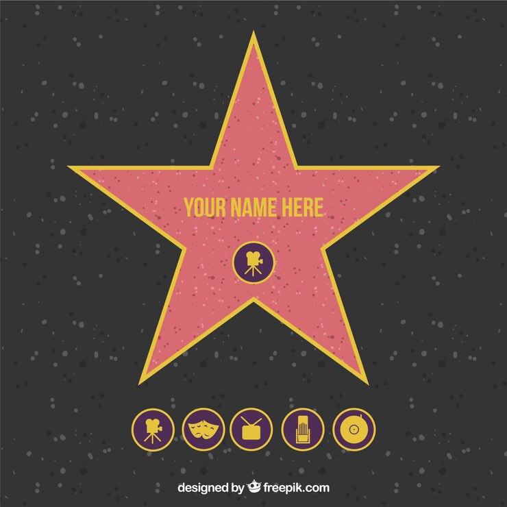 Vetor grátis walk of fame star background