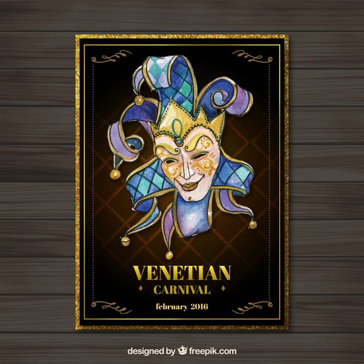Vetor grátis watercolor poster carnaval veneziano